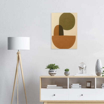 Abstrakt / Minimalistisk Jordnära Konstaffisch – Varm & Modern Väggkonst i Olika Storlekar