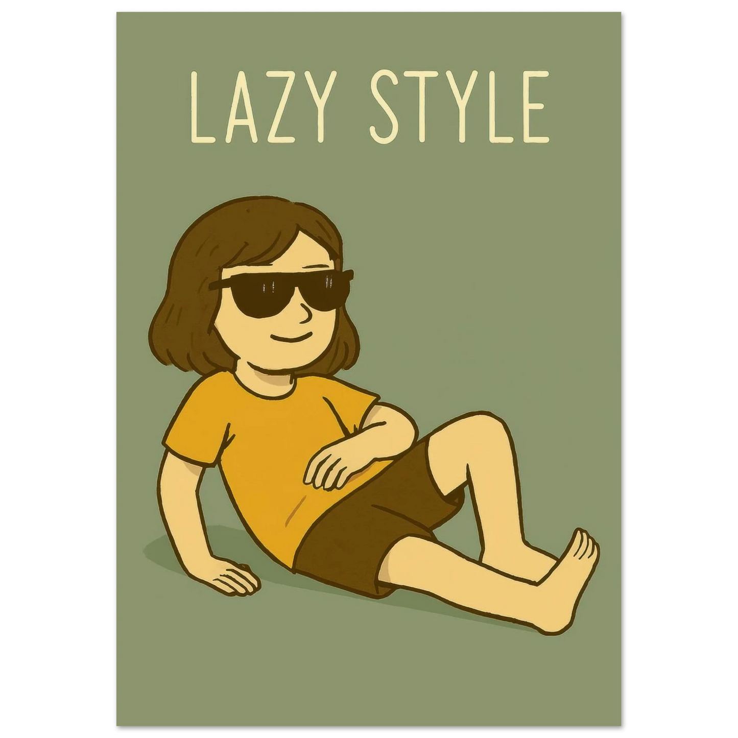 Lazy Style Chilling Vibe Poster – Unique Wall Art in Various Sizes