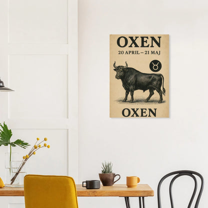 Taurus Zodiac Sign Art Print | Vintage Horoscope Poster for April-May Birthdays