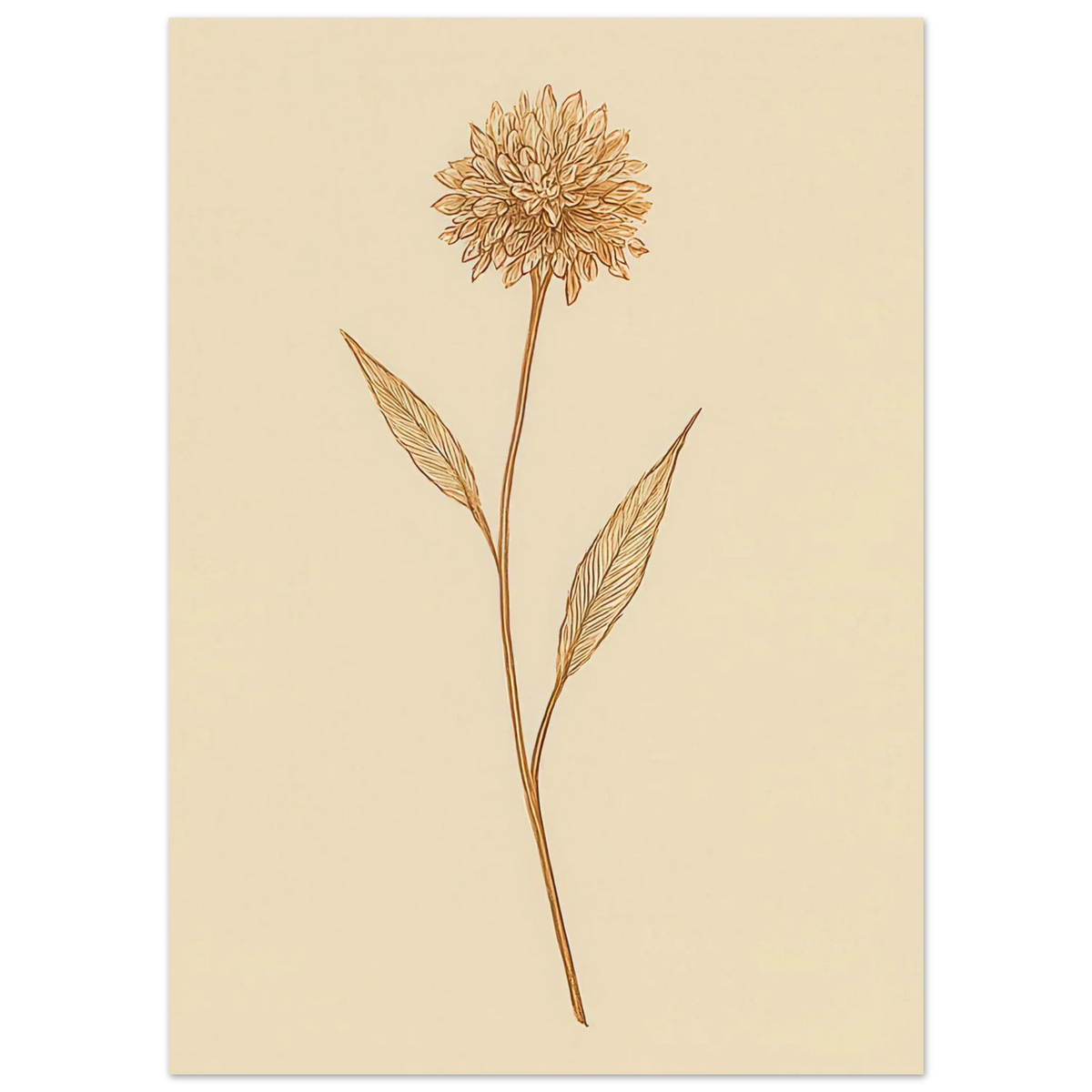 Frukter – Elegant Botanical Line Art Poster in Warm Sepia Tones