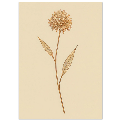 Frukter – Elegant Botanical Line Art Poster in Warm Sepia Tones