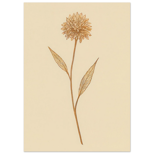 Frukter – Elegant Botanical Line Art Poster in Warm Sepia Tones