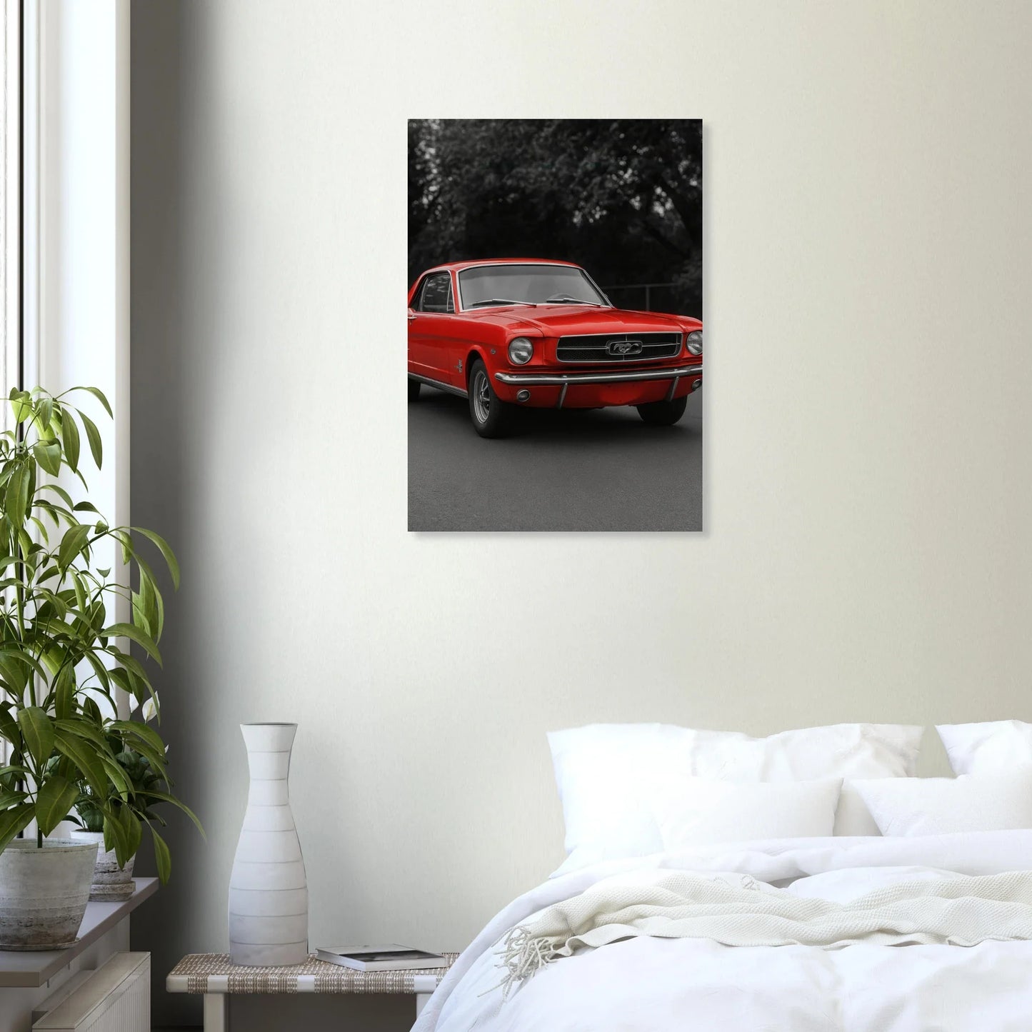 Klassisk Röd Mustang Poster - Tidlös Bilkonst för Entusiasten