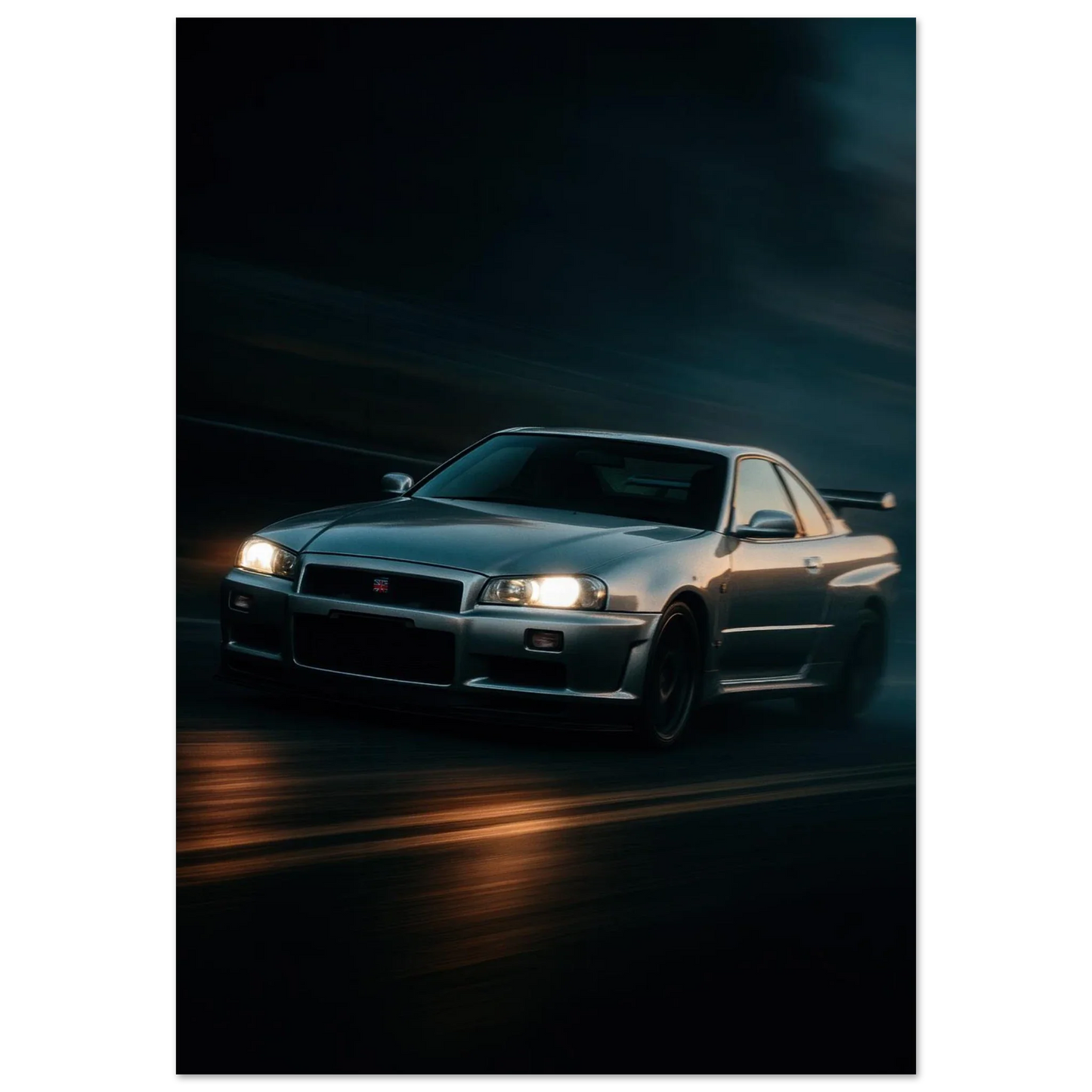 Nissan Skyline Night Drive Poster - Premium Automotive  Art Print