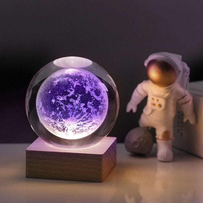 3D Galax Nattlampa – Kristallkula med LED-Solsystem & Mysigt Skimmer
