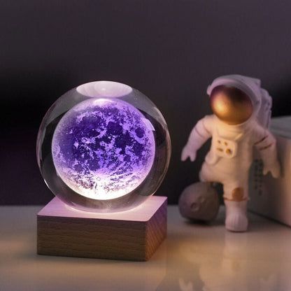 3D Galax Nattlampa – Kristallkula med LED-Solsystem & Mysigt Skimmer