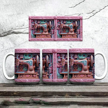 3D mugg för syälskaren - Mugg med symaskin