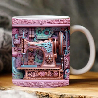 3D mugg för syälskaren - Mugg med symaskin