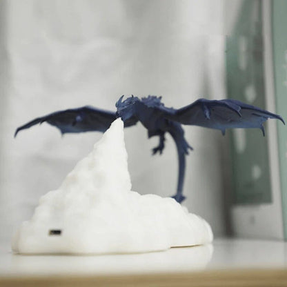 3D-nattlampa med eldsputande drake