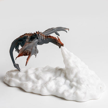 3D-nattlampa med eldsputande drake