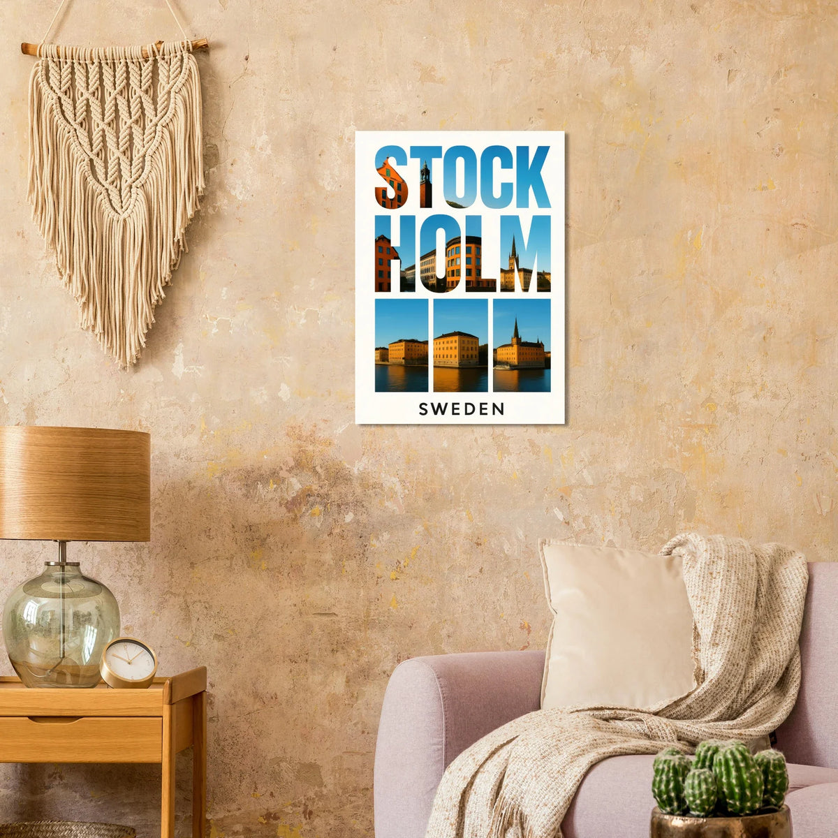 Stockholm Sweden Cityscape Poster – Vibrant Nordic Architectural Art Print