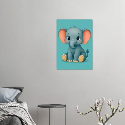 Söt Elefant Konsttryck - Charmig Djurdesign för Barnrummet, Tillgänglig i Flera Storlekar