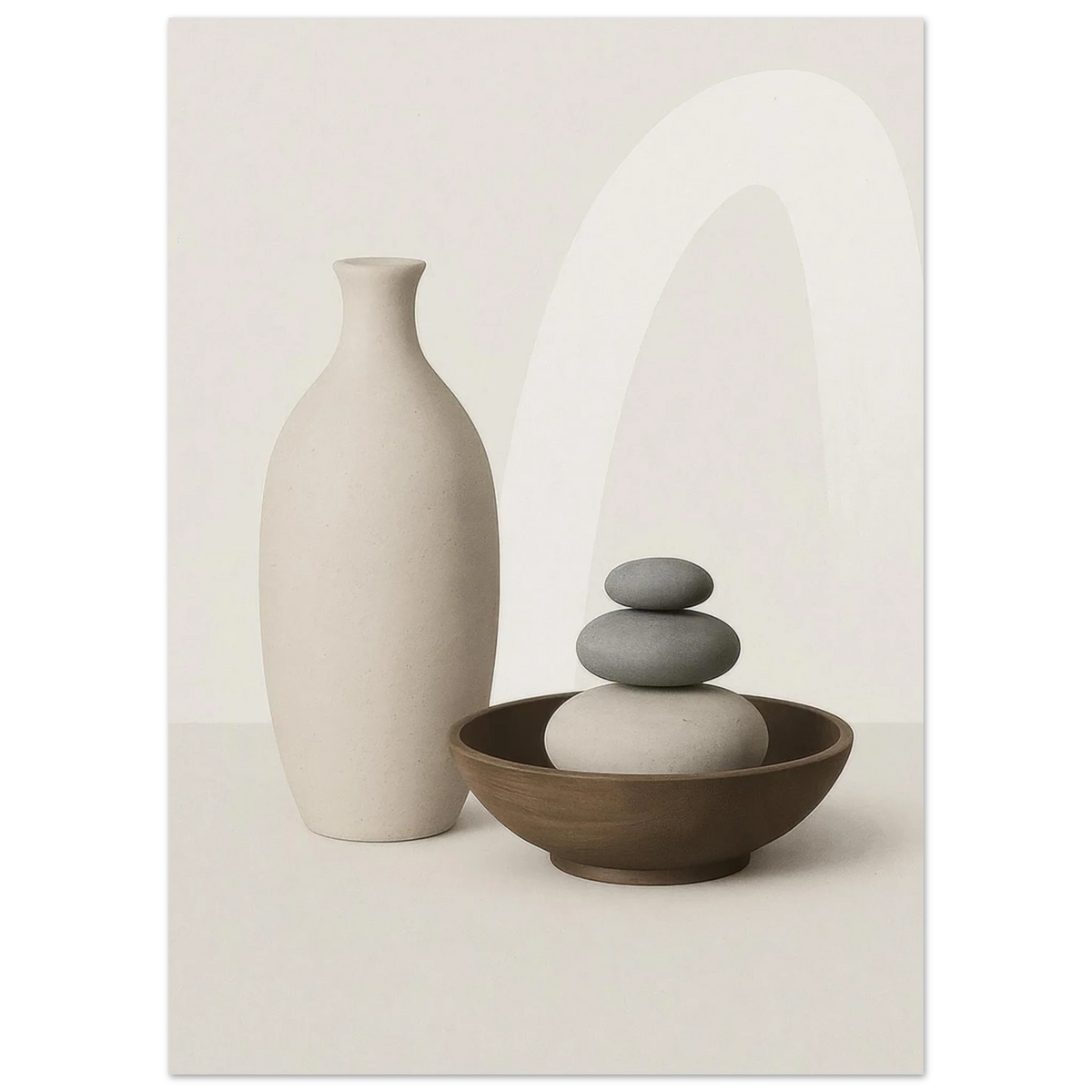 Zen Balance & Serenity Poster - Minimalist Nordic Decor in Calming Neutral Tones