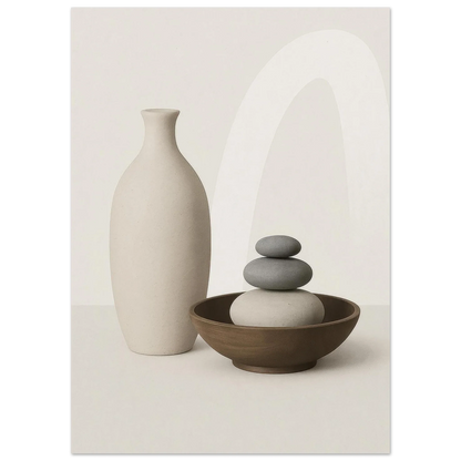 Zen Balance & Serenity Poster - Minimalist Nordic Decor in Calming Neutral Tones