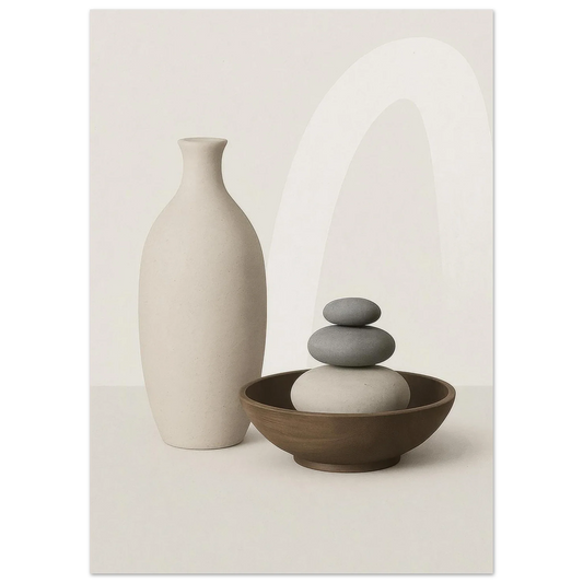 Zen Balance & Serenity Poster - Minimalist Nordic Decor in Calming Neutral Tones