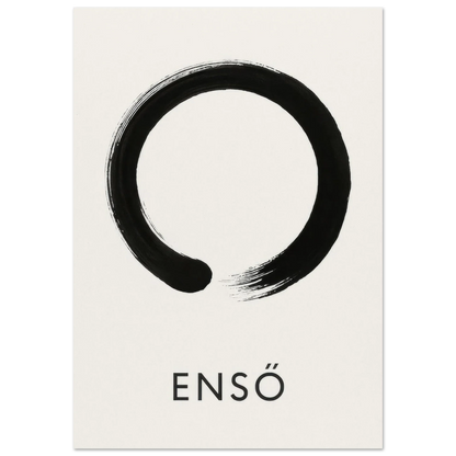 Zen Enso Brushstroke Poster - Minimalist Nordic Wall Art Print in Various Sizes