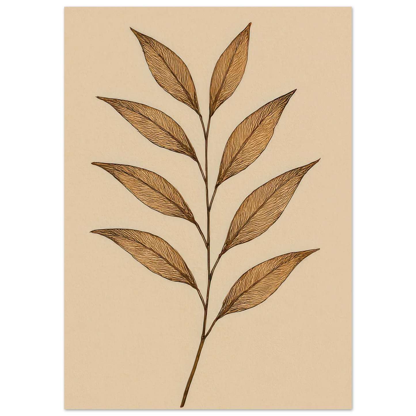 Frukter – Elegant Botanical Line Art Poster in Rich Earth Tones