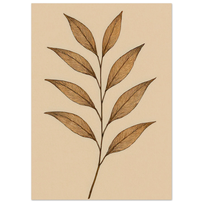Frukter – Elegant Botanical Line Art Poster in Rich Earth Tones
