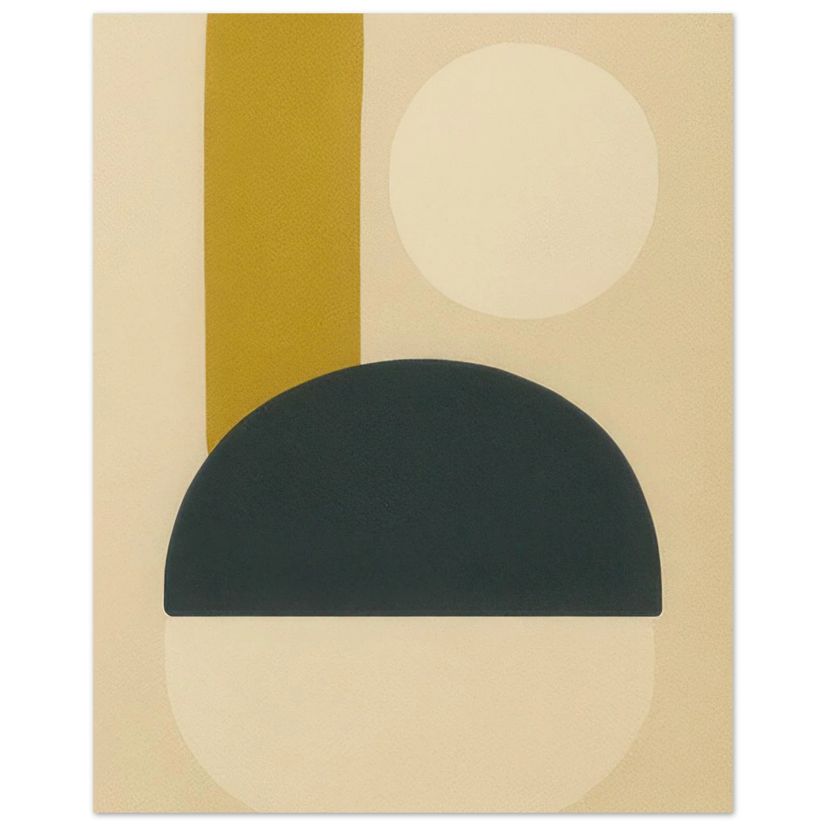 Minimalist Abstrakt Konsttryck: Geometrisk Zen i Gul, Svart, Beige – Välj bland Olika Storlekar