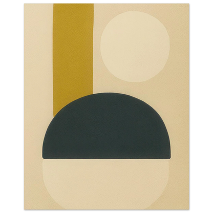 Minimalist Abstrakt Konsttryck: Geometrisk Zen i Gul, Svart, Beige – Välj bland Olika Storlekar