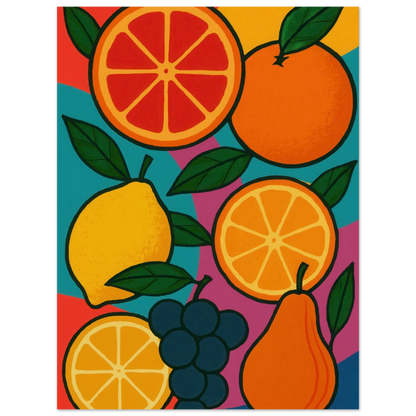 Frukter: Vibrant Pop Art Frukt Poster – Lägg till en färgexplosion i ditt hem