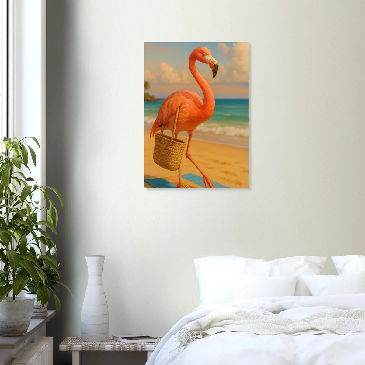 Stilsäker Flamingo: Konsttryck i Tropisk Målning för att lysa upp ditt hem