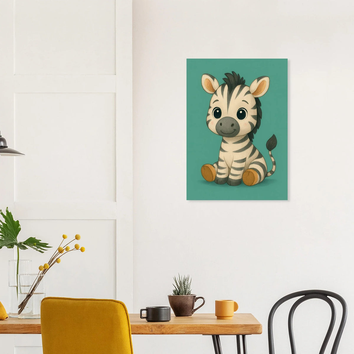 Söt liten zebra konsttryck – Perfekt för barnrummet