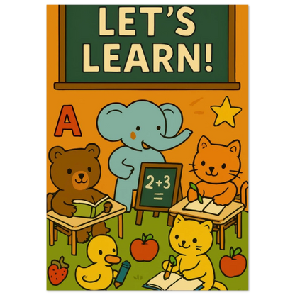 Lekfull Skolstart: 'Let's Learn!' Konsttryck för Barnrummet