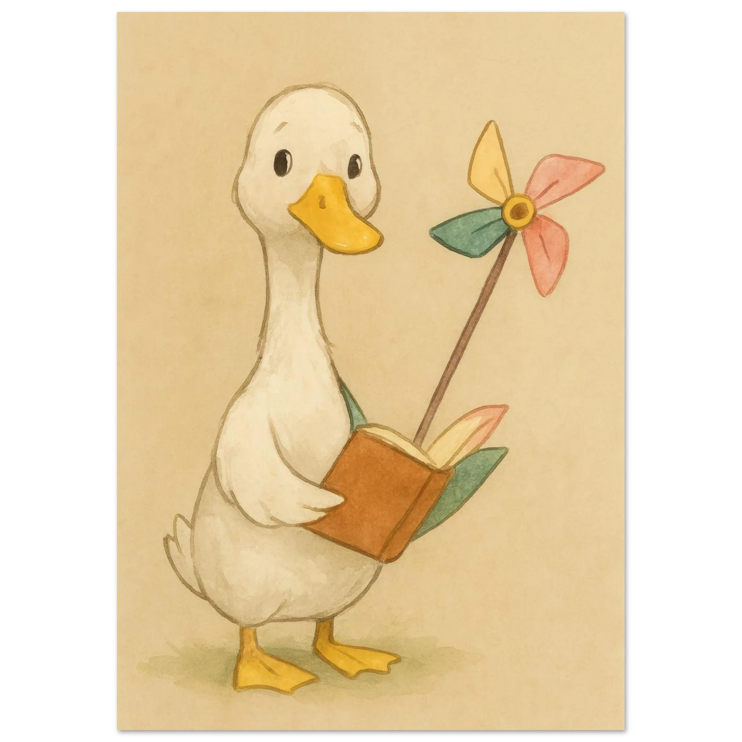 Barn Owl Storytime: Whimsical Watercolor Print for Nurseries & Playrooms