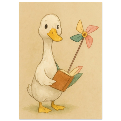 Barn Owl Storytime: Whimsical Watercolor Print for Nurseries & Playrooms