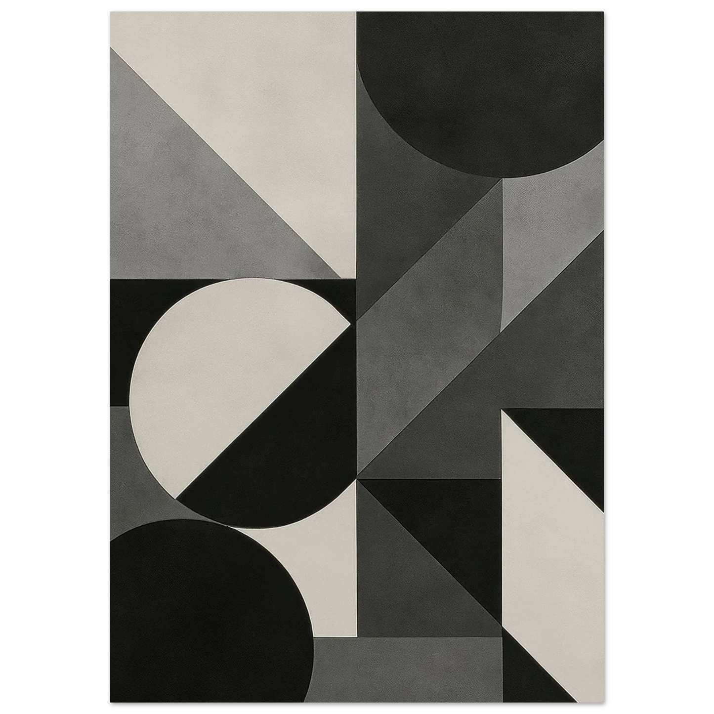 Abstract Geometric Poster: Modern Art in Monochrome Tones, Available in 29 Sizes