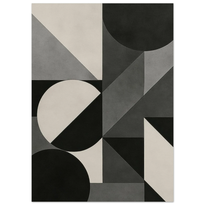 Abstract Geometric Poster: Modern Art in Monochrome Tones, Available in 29 Sizes