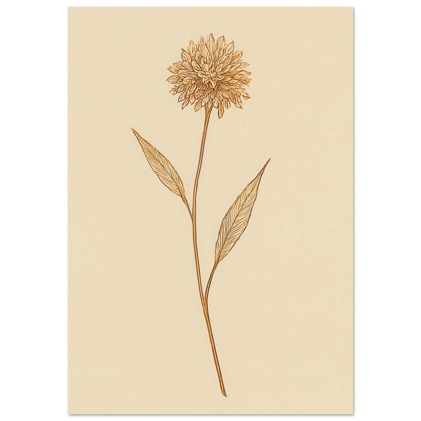 Frukter – Elegant Botanical Line Art Poster in Warm Sepia Tones