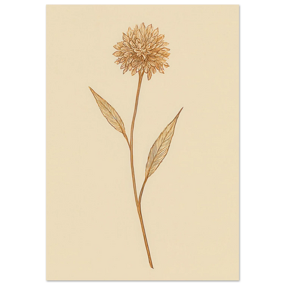 Frukter – Elegant Botanical Line Art Poster in Warm Sepia Tones