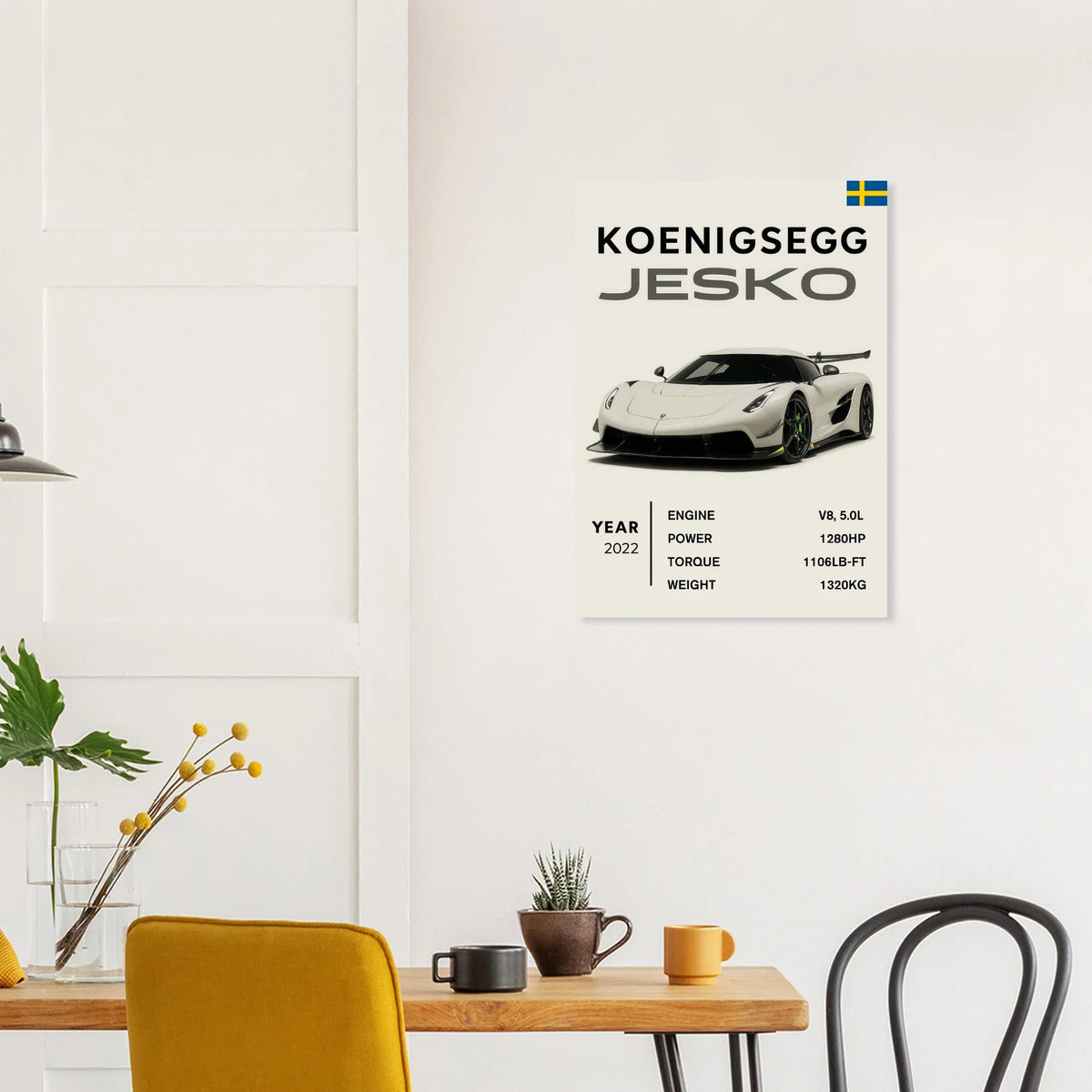 Koenigsegg Jesko Art Print – Svensk Bil Design Affisch för Motorsport Entusiaster