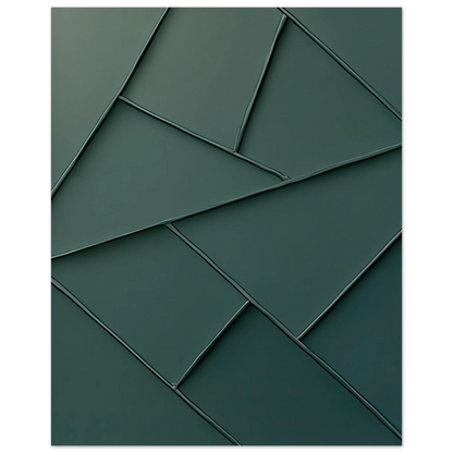 Minimalist Forest Green Geometric Art Print – Abstrakt Design for Modern Spaces