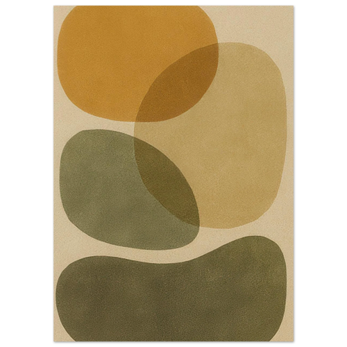 Minimalistiska Organiska Former Poster: Jordnära Abstrakt Konsttryck