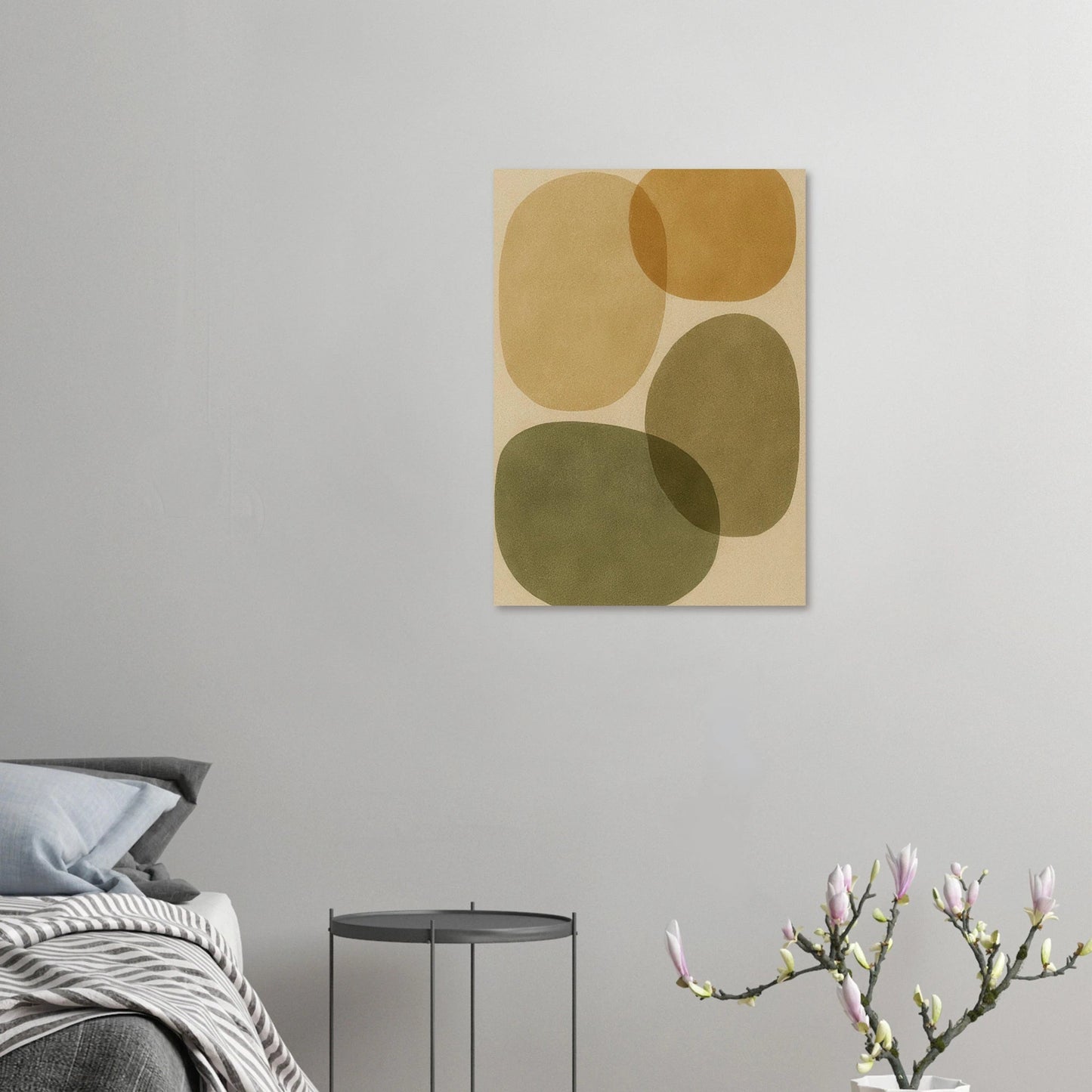 Minimalist Organic Shape Art Print – Earth Tones Abstract Poster
