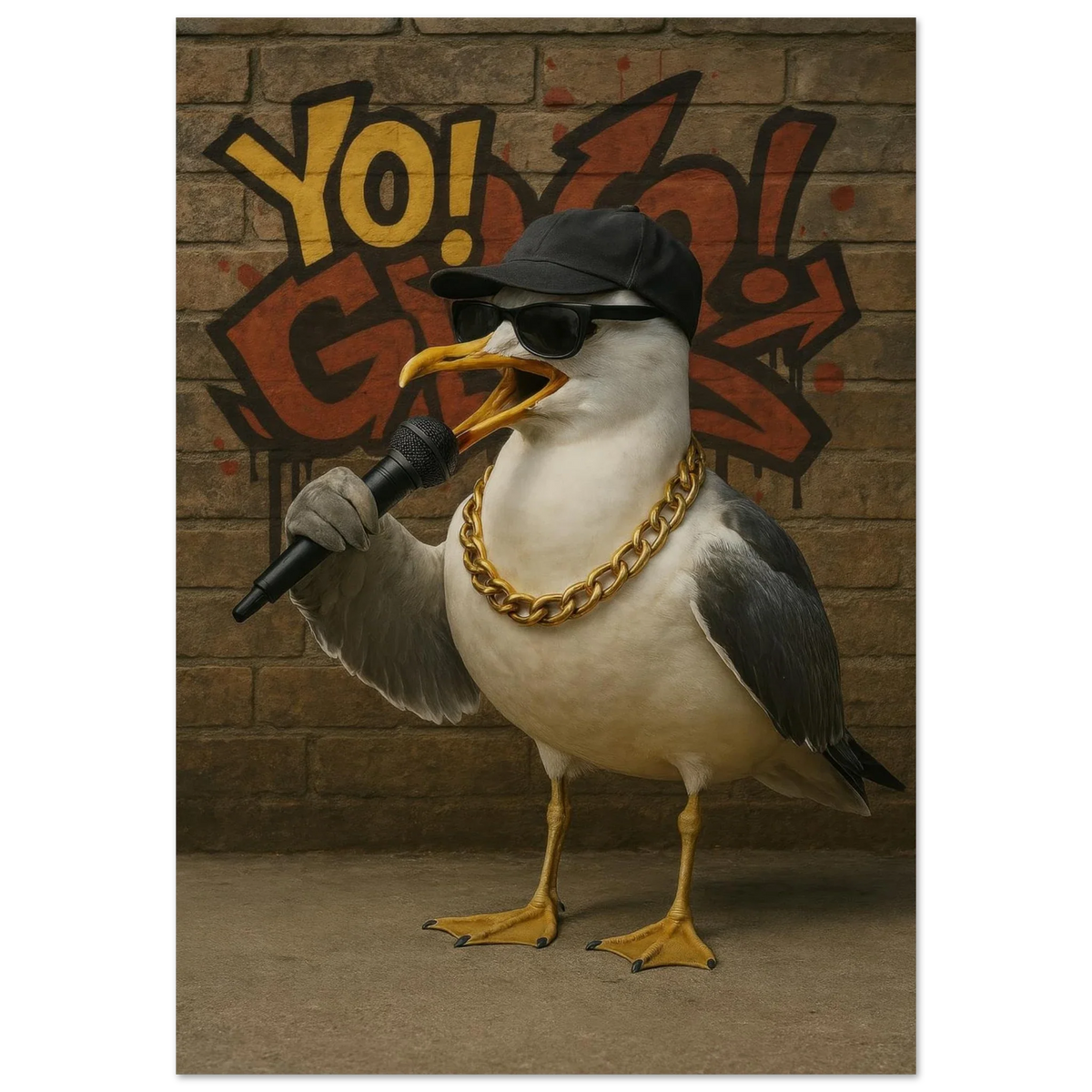 Yo! G Seagull - Hip-Hop Legend Poster Print with Graffiti Art Vibe