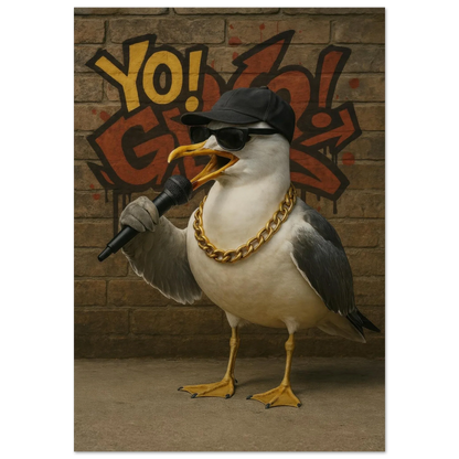 Yo! G Seagull - Hip-Hop Legend Poster Print with Graffiti Art Vibe