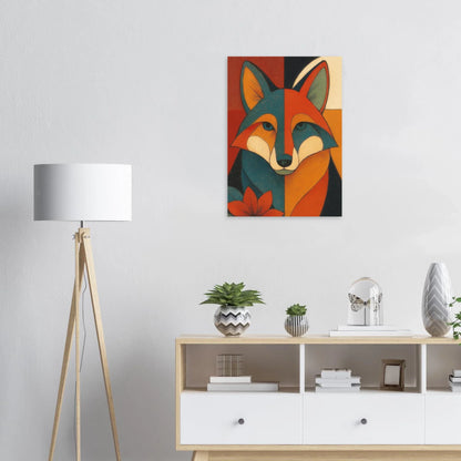 Djur: Vibrant Cubist Fox Art Print – Modern Nordic Elegance for Your Home
