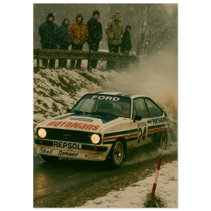 Bilar: Episk Rallyaction – Klassisk Vintage Bilkonst i Flera Storlekar