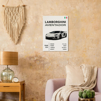 Lamborghini Aventador Modern Bilaffisch - Lyxig Superbil Konstavla