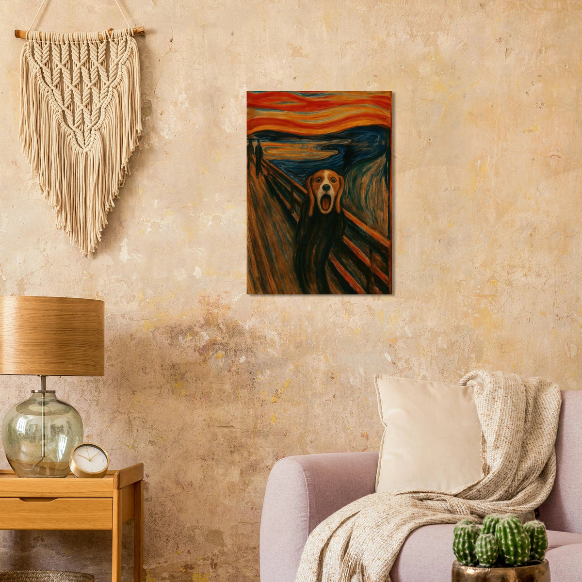 The Bark: Edvard Munch Inspired Beagle Art Print – Unleash Your Inner Art Lover