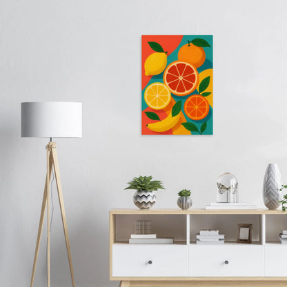 Frukter: Vibrant Citrus & Banana Pop Art Print for a Zesty Home Decor Makeover