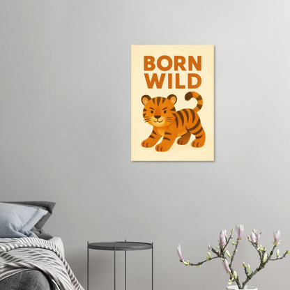 Born Wild Tiger Art Print – Playful Nursery Decor & Kids' Room Poster