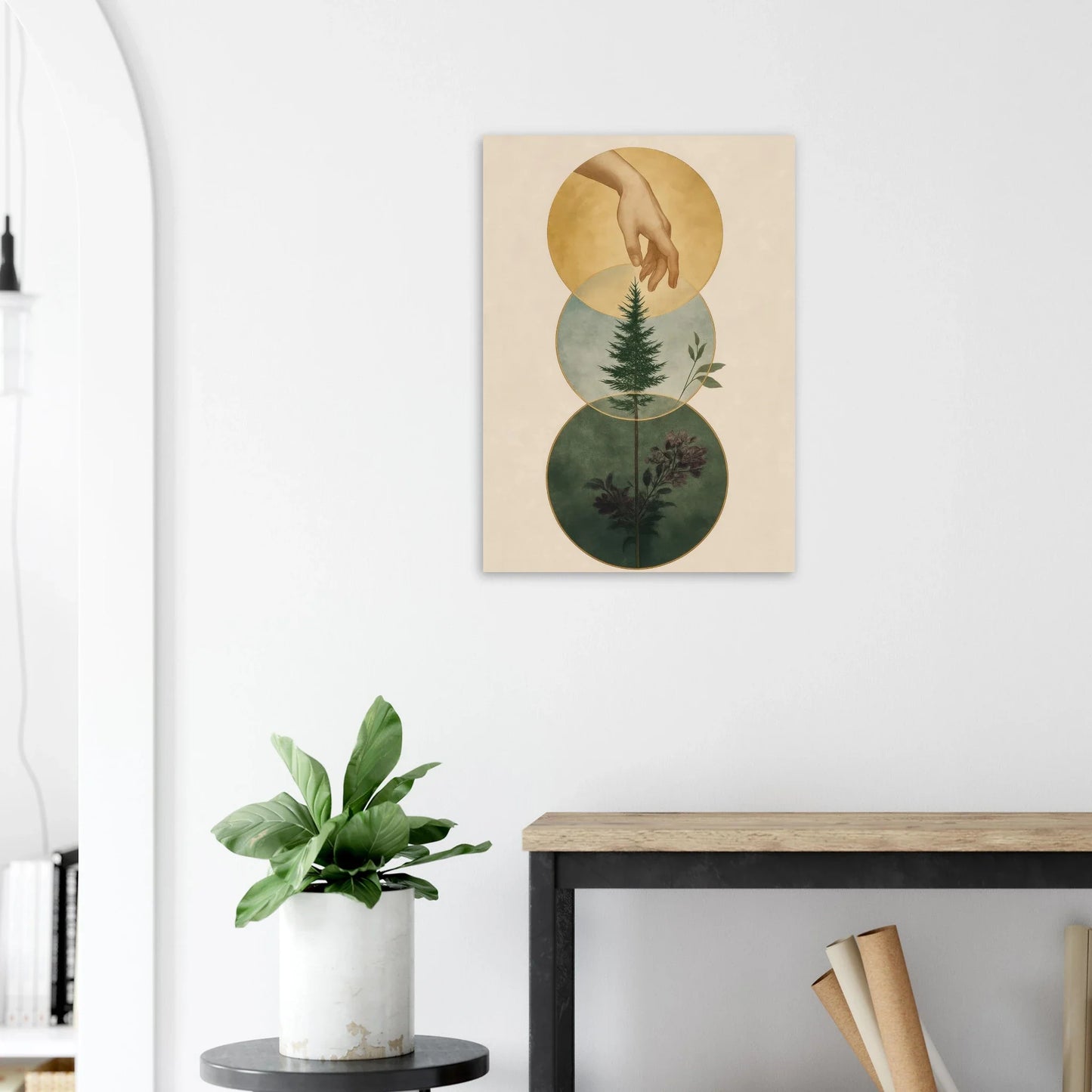 Divine Nature's Touch Art Print – Earthy & Mystical Botanical Wall Decor in Various Sizes