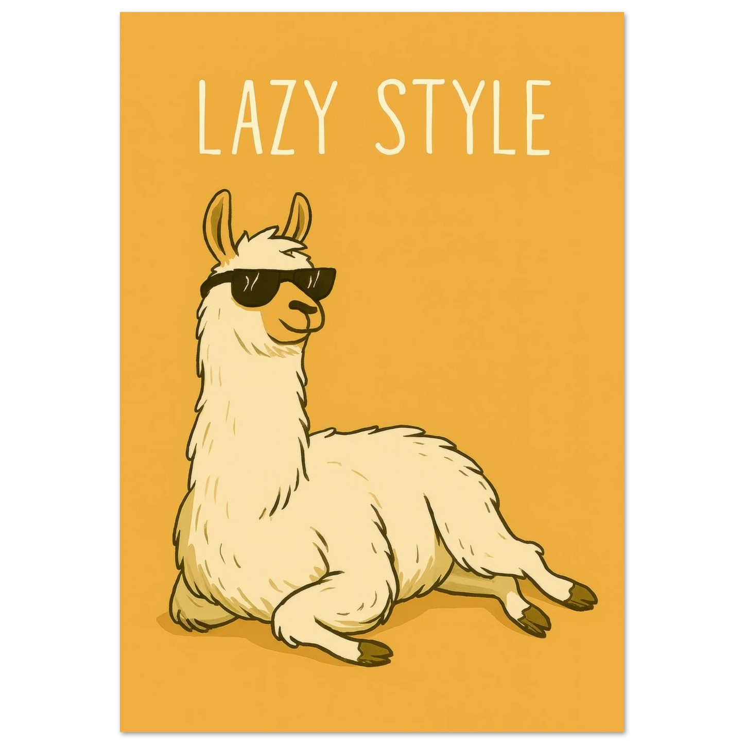 Lazy Style Chillin' Llama Poster – Premium Wall Art for Relaxed Vibes