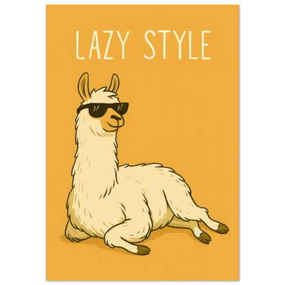 Lazy Style Chillin' Llama Poster – Premium Wall Art for Relaxed Vibes