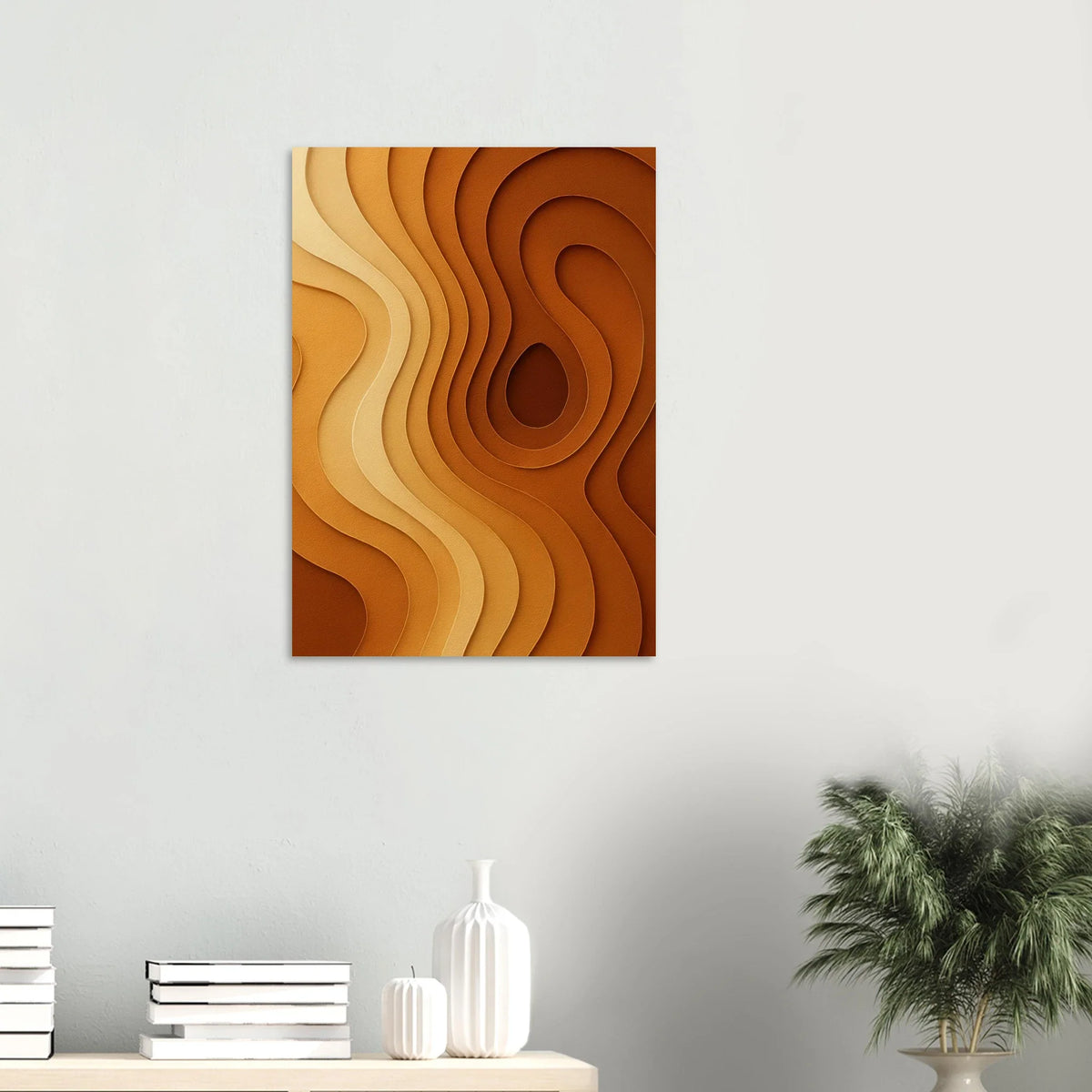 Minimalistiska Jordtoner – Modern Vågkonst Poster i Flera Storlekar